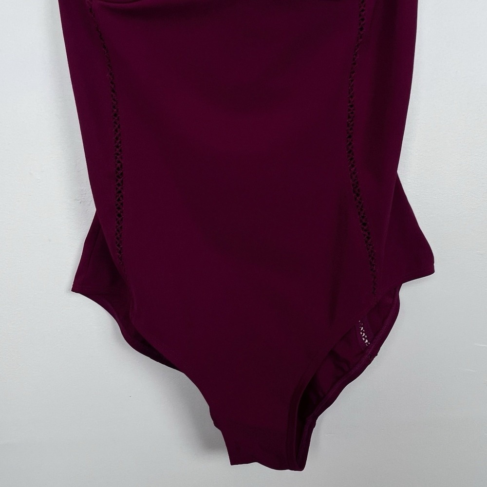 Tory Burch Women's Maroon Wine Underwire Swimsuit/ Adjustable Straps Small EXC - Picture 3 of 16